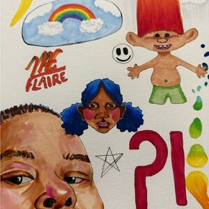 Colorful Art Print with Characters